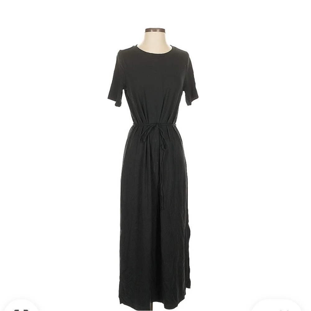 Banana Republic Midi Jersey Dress Short Sleeve XS Black